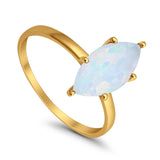 Solitaire Wedding Ring Marquise Simulated Cubic Zirconia 925 Sterling Silver