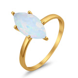 Solitaire Wedding Ring Marquise Simulated Cubic Zirconia 925 Sterling Silver