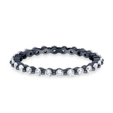 Eternity Stackable Band Round Simulated CZ Ring 925 Sterling Silver