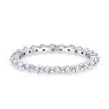 Eternity Stackable Band Round Simulated CZ Ring 925 Sterling Silver