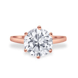 Solitaire Wedding Engagement Ring Round Simulated Cubic Zirconia 925 Sterling Silver