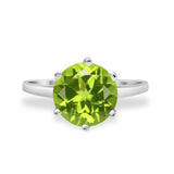 Solitaire Wedding Engagement Ring Round Simulated Cubic Zirconia 925 Sterling Silver