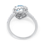 Halo Teardrop Bridal Filigree Ring Simulated Cubic Zirconia 925 Sterling Silver