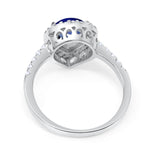 Halo Teardrop Bridal Filigree Ring Simulated Cubic Zirconia 925 Sterling Silver