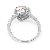 Halo Teardrop Bridal Filigree Ring Simulated Cubic Zirconia 925 Sterling Silver