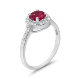 Halo Art Deco Wedding Ring Simulated Cubic Zirconia 925 Sterling Silver