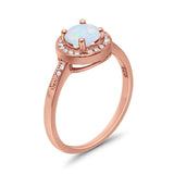 Halo Art Deco Wedding Ring Simulated Cubic Zirconia 925 Sterling Silver