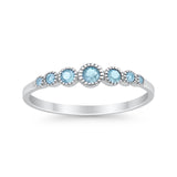 Half Eternity Petite Dainty Wedding Band Ring Simulated CZ 925 Sterling Silver