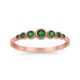Half Eternity Petite Dainty Wedding Band Ring Simulated CZ 925 Sterling Silver