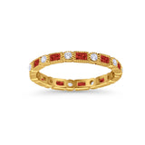 Art Deco Full Eternity Wedding Band Baguette Simulated CZ Ring 925 Sterling Silver