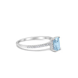 Art Deco Wedding Ring 925 Sterling Silver Simulated Cubic Zirconia