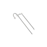 1.4MM Adjustable Rhodium Finished Rope Chain .925 Sterling Silver Sizes 22 Inches