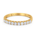 14K Gold 3mm Natural Diamond Wedding Engagement Stacking Eternity Band Ring 0.35ct G SI