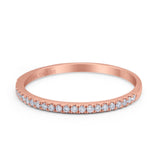 14K Gold 1.7mm Art Deco Diamond Eternity Wedding Band G SI