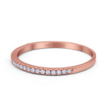 14K Gold 1.7mm Art Deco Diamond Eternity Wedding Band G SI