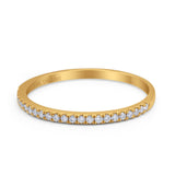 14K Gold 1.7mm Art Deco Diamond Eternity Wedding Band G SI