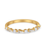 14K Gold 1.7mm Art Deco Diamond Eternity Wedding Band G SI