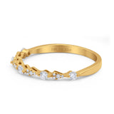 14K Gold 1.7mm Art Deco Diamond Eternity Wedding Band G SI