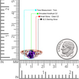 Art Deco Vintage Style Round Simulated Cubic Zirconia Wedding Engagement Ring 925 Sterling Silver