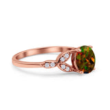 Art Deco Vintage Style Round Simulated Cubic Zirconia Wedding Engagement Ring 925 Sterling Silver