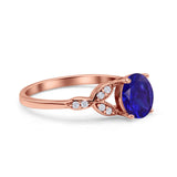 Art Deco Vintage Style Round Simulated Cubic Zirconia Wedding Engagement Ring 925 Sterling Silver