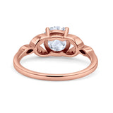 Art Deco Vintage Style Round Simulated Cubic Zirconia Wedding Engagement Ring 925 Sterling Silver