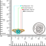 Art Deco Vintage Style Round Simulated Cubic Zirconia Wedding Engagement Ring 925 Sterling Silver