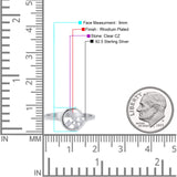 Fashionable Universe Cute Moon Engagement Wedding Round Simulated Cubic Zirconia 925 Sterling Silver