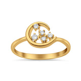 Fashionable Universe Cute Moon Engagement Wedding Round Simulated Cubic Zirconia 925 Sterling Silver