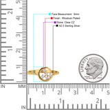 Fashionable Universe Cute Moon Engagement Wedding Round Simulated Cubic Zirconia 925 Sterling Silver