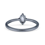 Art Deco Oval Simulated Cubic Zirconia Wedding Engagement Ring Solid 925 Sterling Silver