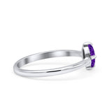 Art Deco Oval Simulated Cubic Zirconia Wedding Engagement Ring Solid 925 Sterling Silver