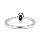 Art Deco Oval Simulated Cubic Zirconia Wedding Engagement Ring Solid 925 Sterling Silver