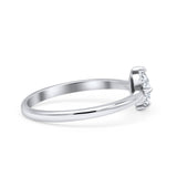 Art Deco Oval Simulated Cubic Zirconia Wedding Engagement Ring Solid 925 Sterling Silver