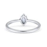 Art Deco Oval Simulated Cubic Zirconia Wedding Engagement Ring Solid 925 Sterling Silver