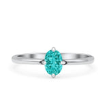 Art Deco Oval Simulated Cubic Zirconia Wedding Engagement Ring Solid 925 Sterling Silver
