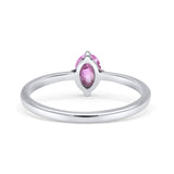 Art Deco Oval Simulated Cubic Zirconia Wedding Engagement Ring Solid 925 Sterling Silver