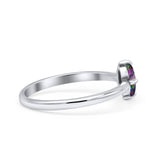 Art Deco Oval Simulated Cubic Zirconia Wedding Engagement Ring Solid 925 Sterling Silver