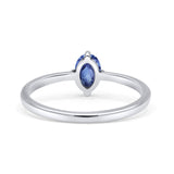 Art Deco Oval Simulated Cubic Zirconia Wedding Engagement Ring Solid 925 Sterling Silver