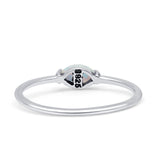 Oval Oxidized Petite Dainty Thumb Ring Lab Created Opal Statement Fashion Ring 925 Sterling Silver