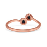 Thumb Ring Round Oxidized  Lab Created Opal 925 Sterling Silver