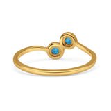 Thumb Ring Round Oxidized  Lab Created Opal 925 Sterling Silver