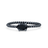 Art Deco Rope Oval Statement Fashion Oxidized Thumb Ring Solid 925 Sterling Silver