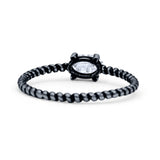 Art Deco Rope Oval Statement Fashion Oxidized Thumb Ring Solid 925 Sterling Silver