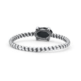 Art Deco Rope Oval Statement Fashion Oxidized Thumb Ring Solid 925 Sterling Silver