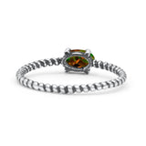 Art Deco Rope Oval Statement Fashion Oxidized Thumb Ring Solid 925 Sterling Silver