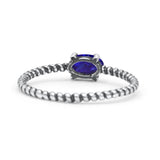 Art Deco Rope Oval Statement Fashion Oxidized Thumb Ring Solid 925 Sterling Silver