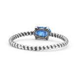 Art Deco Rope Oval Statement Fashion Oxidized Thumb Ring Solid 925 Sterling Silver