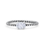 Art Deco Rope Oval Statement Fashion Oxidized Thumb Ring Solid 925 Sterling Silver