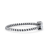 Art Deco Rope Oval Statement Fashion Oxidized Thumb Ring Solid 925 Sterling Silver